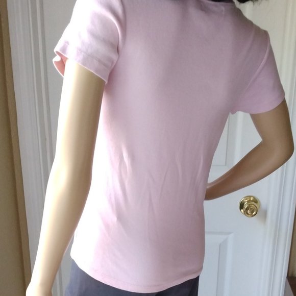 Zara light pink T-shirt. Has a small spot on back left near hem. Size L. - Picture 4 of 11